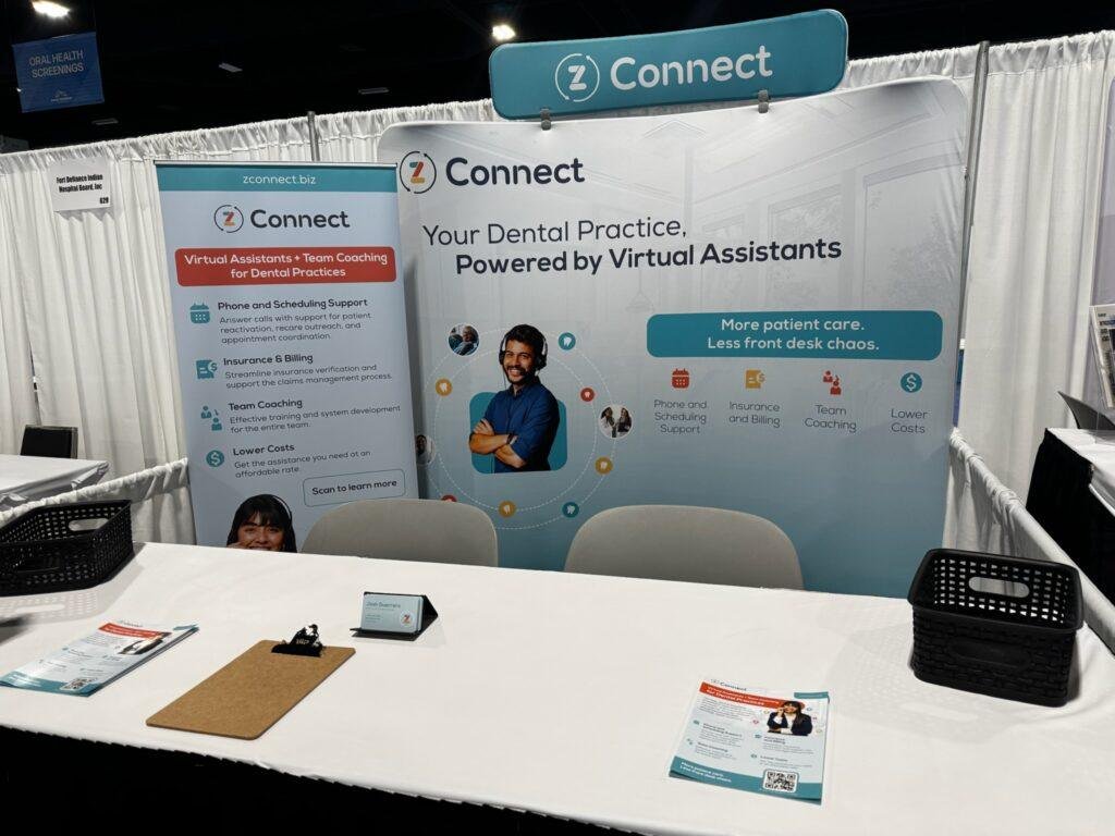 rocky mountain dental convention event zconnect staff attending, posing at main entrance